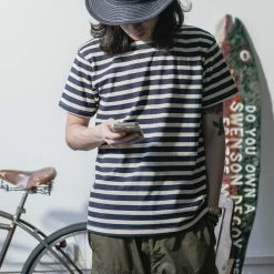 Bronson Breton Stripe T-Shirt - Navy/White