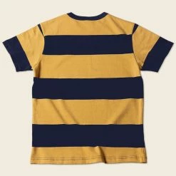 Non Stock Michigan Yellow & Navy Wide Stripe T-Shirt TOPS