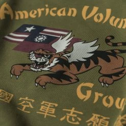 Non Stock Flying Tigers Military Print Sweatshirt - Olive 26 Non Stock Flying Tigers Military Print Sweatshirt - Olive