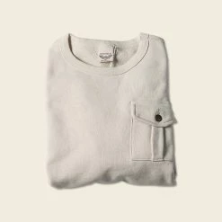 Non Stock 17.5 Oz Terry Cloth Military Pocket Sweatshirt - Apricot TOPS