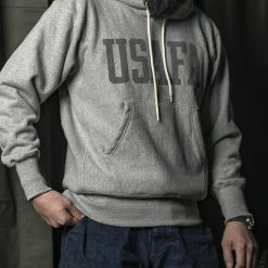 Non Stock TOPS 1970s USAFA 18 Oz Reverse Weave Hoodie - Gray