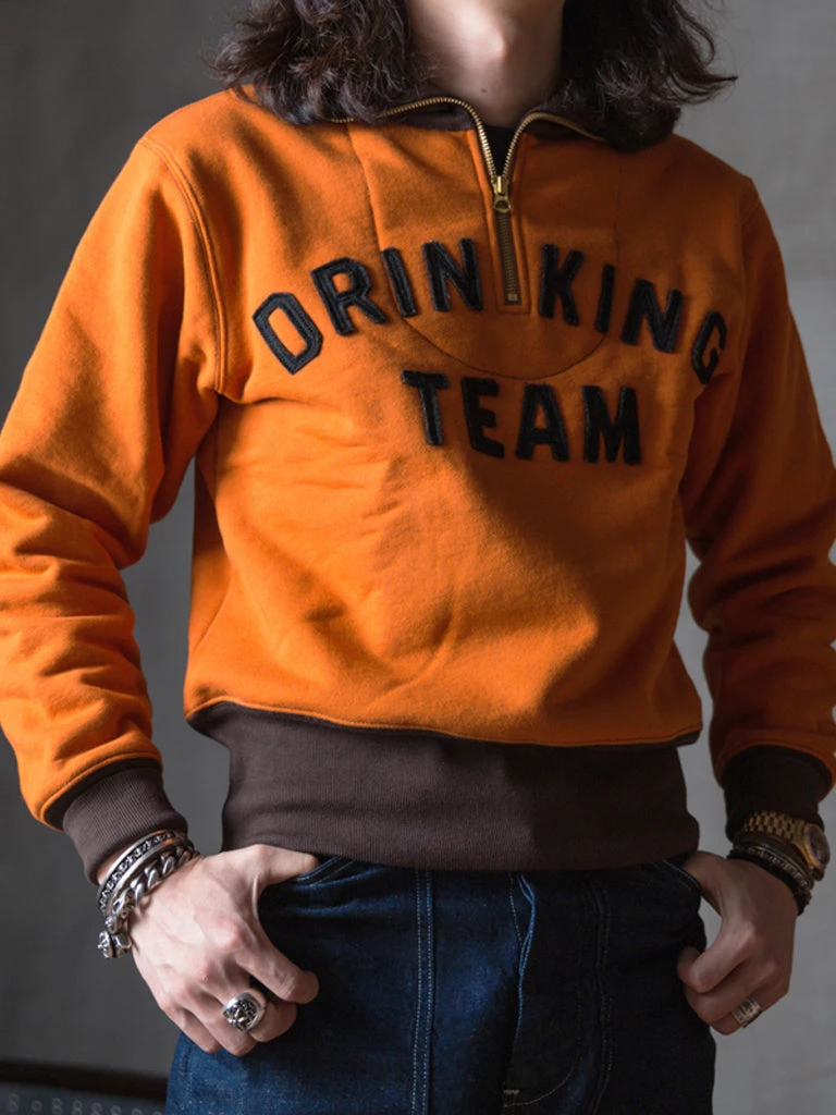 Bronson 1920s Drinking Team Motorcycle Racing Sweatshirt - Orange 5 Bronson 1920s Drinking Team Motorcycle Racing Sweatshirt - Orange
