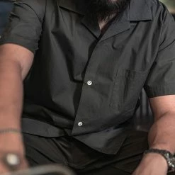 Bronson Classic Panama Open Collar Shirt - Dark Gray Back In Stock