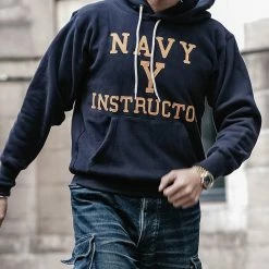Bronson 21 Oz Navy Yard Instructor Reverse Weave Hoodie - Navy