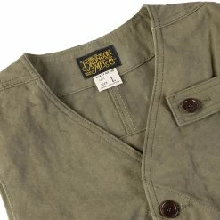 Bronson 1930s Heavyweight Canvas Game Pocket Hunting Vest - Olive