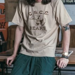Non Stock Vintage C.S.C.E. Bears Print Raglan Sleeve T-Shirt TOPS
