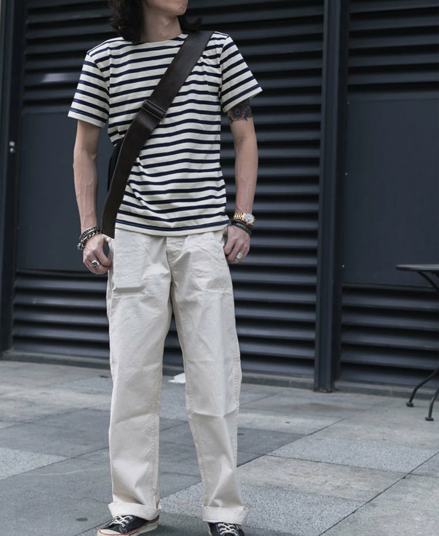 Bronson Breton Stripe T-Shirt - White/Navy 5 Bronson Breton Stripe T-Shirt - White/Navy
