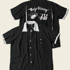 Non Stock TOPS Loose Embroidery Bowling Shirt