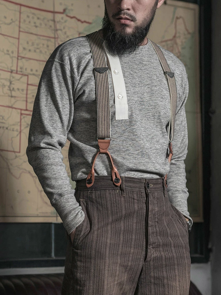 Bronson 14 Oz Side Closing Henley T-Shirt - Gray 5 Bronson 14 Oz Side Closing Henley T-Shirt - Gray