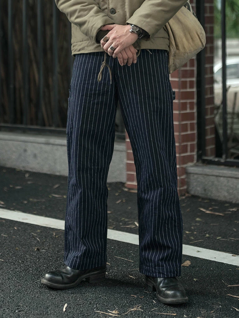 Bronson NEW ARRIVALS Lot 952 HBT Striped Mechanic Pants - Navy 5 Bronson NEW ARRIVALS Lot 952 HBT Striped Mechanic Pants - Navy