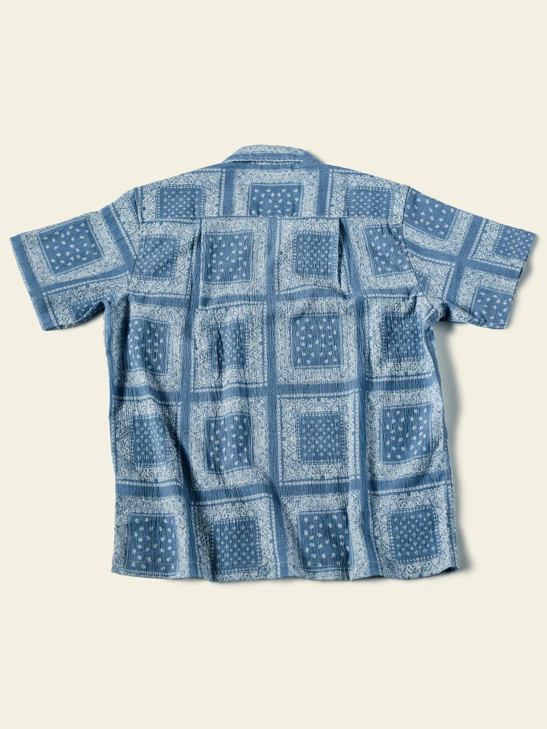 Non Stock Paisley Print Seersucker Open Collar Shirt - Sky Blue TOPS 4 Non Stock Paisley Print Seersucker Open Collar Shirt - Sky Blue TOPS