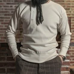 Bronson Long Sleeve T-Shirts 14 Oz Side Closing Henley T-Shirt - Apricot 17 Bronson Long Sleeve T-Shirts 14 Oz Side Closing Henley T-Shirt - Apricot