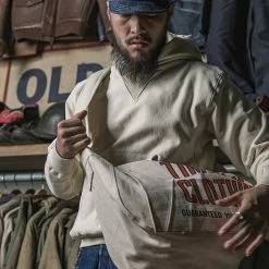 Bronson 21 Oz Military Academy Reverse Weave Hoodie - White TOPS 20 Bronson 21 Oz Military Academy Reverse Weave Hoodie - White TOPS