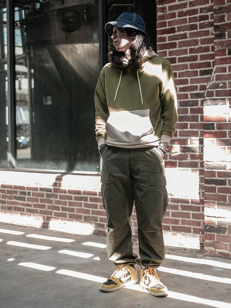 Non Stock NEW ARRIVALS 17.5 Oz Terry Cloth Two-Tone Hoodie - Olive/Apricot 10 Non Stock NEW ARRIVALS 17.5 Oz Terry Cloth Two-Tone Hoodie - Olive/Apricot