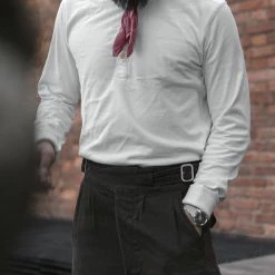 Bronson Vintage Long Sleeve Henley T-Shirt - White