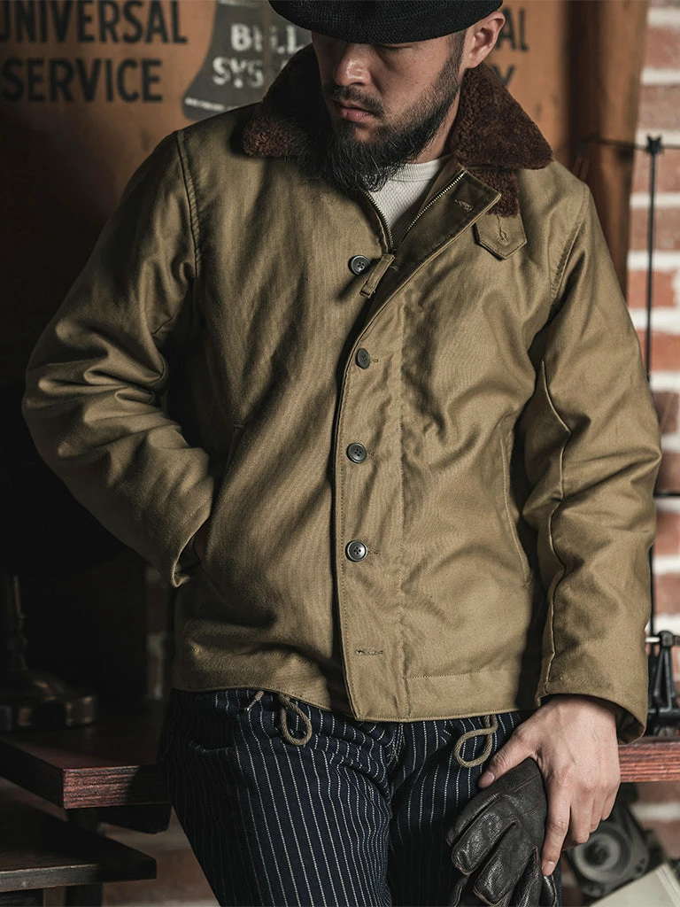 Bronson WWII Early Model Submarine N-1 Woolen Deck Jacket 6 Bronson WWII Early Model Submarine N-1 Woolen Deck Jacket