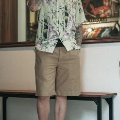 Non Stock Ukiyo-e Tiger & Bamboo Pattern Aloha Shirt - Light Green TOPS 26 Non Stock Ukiyo-e Tiger & Bamboo Pattern Aloha Shirt - Light Green TOPS