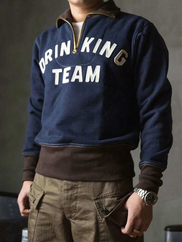 Bronson 1920s Drinking Team Motorcycle Racing Sweatshirt - Navy 5 Bronson 1920s Drinking Team Motorcycle Racing Sweatshirt - Navy