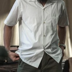 Bronson Back In Stock Classic Panama Open Collar Shirt - Ivory White 18 Bronson Back In Stock Classic Panama Open Collar Shirt - Ivory White