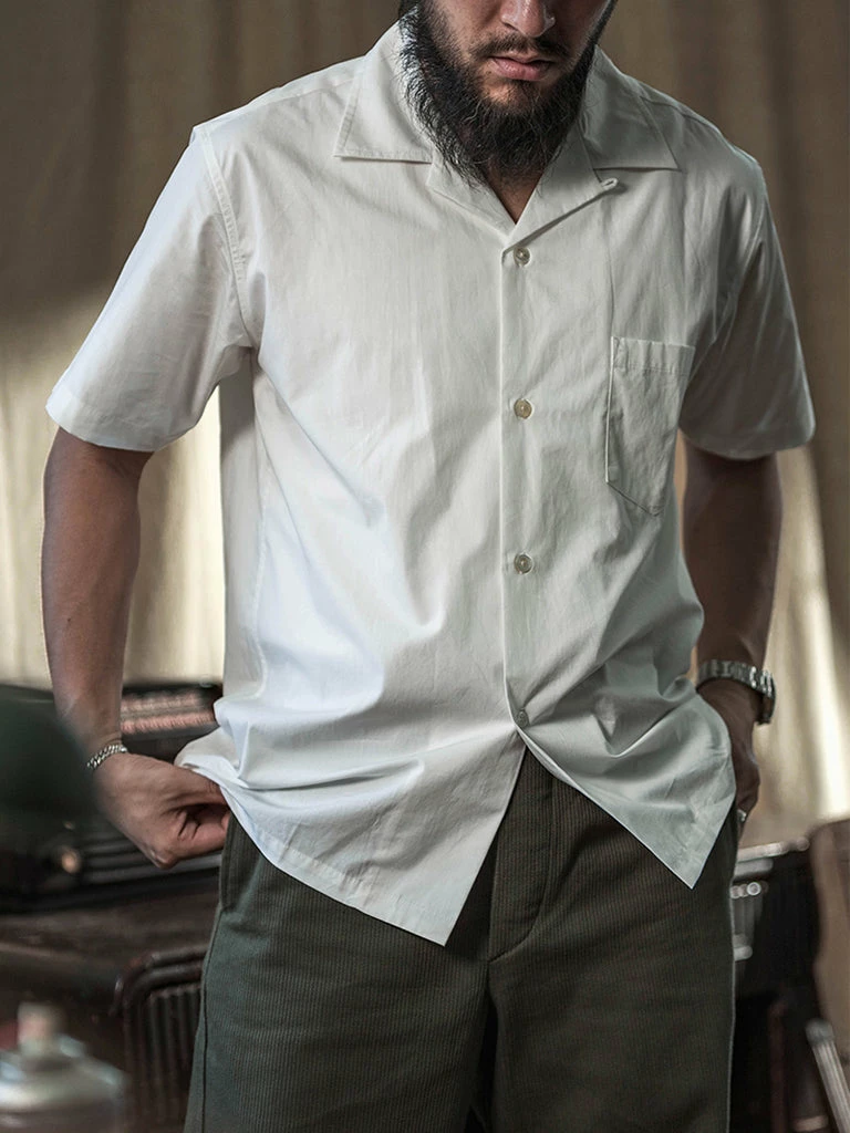 Bronson Back In Stock Classic Panama Open Collar Shirt - Ivory White 5 Bronson Back In Stock Classic Panama Open Collar Shirt - Ivory White