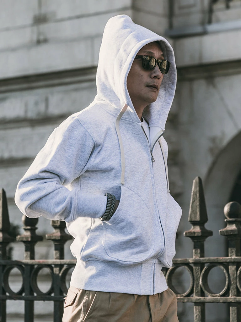 Non Stock 17.5 Oz Terry Cloth Zip-Up Hoodie - Light Gray TOPS 7 Non Stock 17.5 Oz Terry Cloth Zip-Up Hoodie - Light Gray TOPS