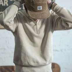 Non Stock TOPS 20.5 Oz Racing Half-Zip Sweatshirt - Apricot