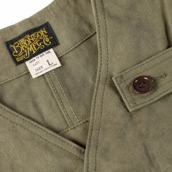 Bronson 1930s Heavyweight Canvas Game Pocket Hunting Vest - Olive