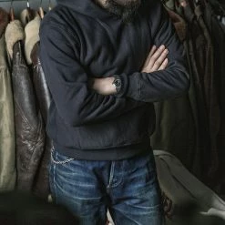 Bronson TOPS 21 Oz Military Academy Reverse Weave Hoodie - Black 17 Bronson TOPS 21 Oz Military Academy Reverse Weave Hoodie - Black