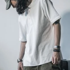 Non Stock 9.8 Oz Cotton Pique Baseball T-Shirt - White