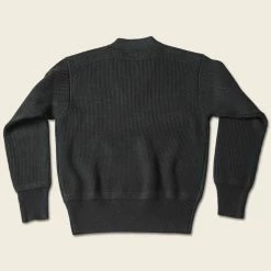 Bronson USAAF Type A-1 V-neck Mechanics Sweater - Black TOPS