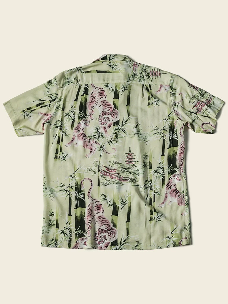 Non Stock Ukiyo-e Tiger & Bamboo Pattern Aloha Shirt - Light Green TOPS 4 Non Stock Ukiyo-e Tiger & Bamboo Pattern Aloha Shirt - Light Green TOPS