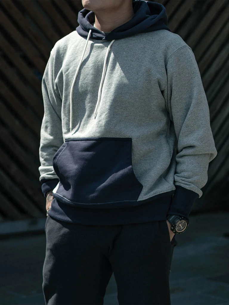 Non Stock 17.5 Oz Terry Cloth Two-Tone Hoodie - Gray/Navy NEW ARRIVALS 5 Non Stock 17.5 Oz Terry Cloth Two-Tone Hoodie - Gray/Navy NEW ARRIVALS