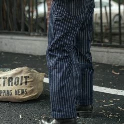 Bronson NEW ARRIVALS Lot 952 HBT Striped Mechanic Pants - Navy 28 Bronson NEW ARRIVALS Lot 952 HBT Striped Mechanic Pants - Navy