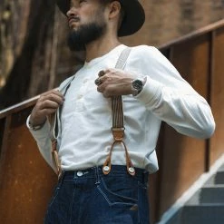 Bronson Vintage Long Sleeve Henley T-Shirt - White