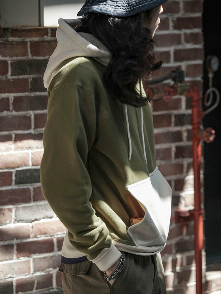 Non Stock NEW ARRIVALS 17.5 Oz Terry Cloth Two-Tone Hoodie - Olive/Apricot 9 Non Stock NEW ARRIVALS 17.5 Oz Terry Cloth Two-Tone Hoodie - Olive/Apricot