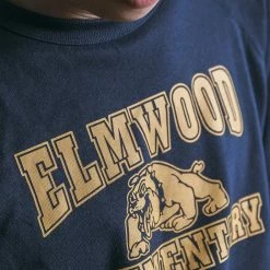 Non Stock Vintage Elmwood Elementary Print Raglan Sleeve T-Shirt TOPS 26 Non Stock Vintage Elmwood Elementary Print Raglan Sleeve T-Shirt TOPS