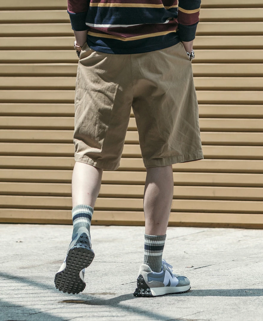 Non Stock BEST SELLERS Classic Straight Leg Double Pleated Shorts - Khaki 8 Non Stock BEST SELLERS Classic Straight Leg Double Pleated Shorts - Khaki