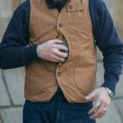 Bronson NEW ARRIVALS 1930s Heavyweight Canvas Game Pocket Hunting Vest - Khaki 32 Bronson NEW ARRIVALS 1930s Heavyweight Canvas Game Pocket Hunting Vest - Khaki