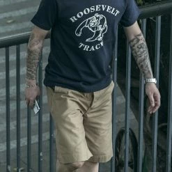 Non Stock Vintage Roosevelt Track Print Short Sleeve T-Shirt TOPS 21 Non Stock Vintage Roosevelt Track Print Short Sleeve T-Shirt TOPS