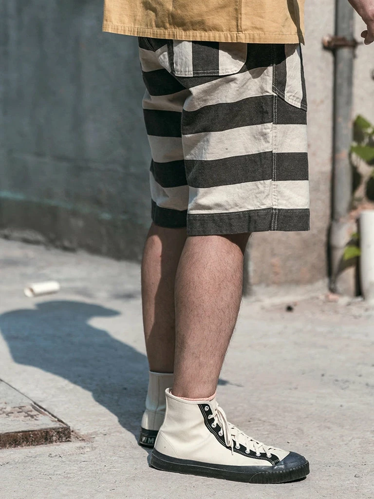 Non Stock 11.5 Oz Heavyweight Wide Striped Prisoner Shorts 6 Non Stock 11.5 Oz Heavyweight Wide Striped Prisoner Shorts