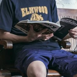 Non Stock Vintage Elmwood Elementary Print Raglan Sleeve T-Shirt TOPS 27 Non Stock Vintage Elmwood Elementary Print Raglan Sleeve T-Shirt TOPS