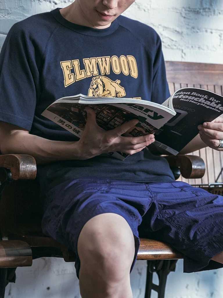 Non Stock Vintage Elmwood Elementary Print Raglan Sleeve T-Shirt TOPS 7 Non Stock Vintage Elmwood Elementary Print Raglan Sleeve T-Shirt TOPS