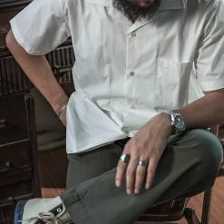 Bronson Back In Stock Classic Panama Open Collar Shirt - Ivory White 20 Bronson Back In Stock Classic Panama Open Collar Shirt - Ivory White