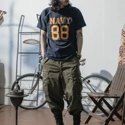 Bronson US Naval Football T-Shirt - Navy TOPS