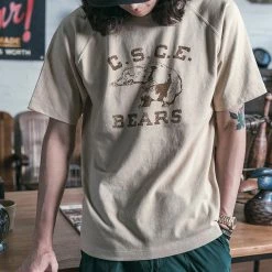 Non Stock Vintage C.S.C.E. Bears Print Raglan Sleeve T-Shirt TOPS