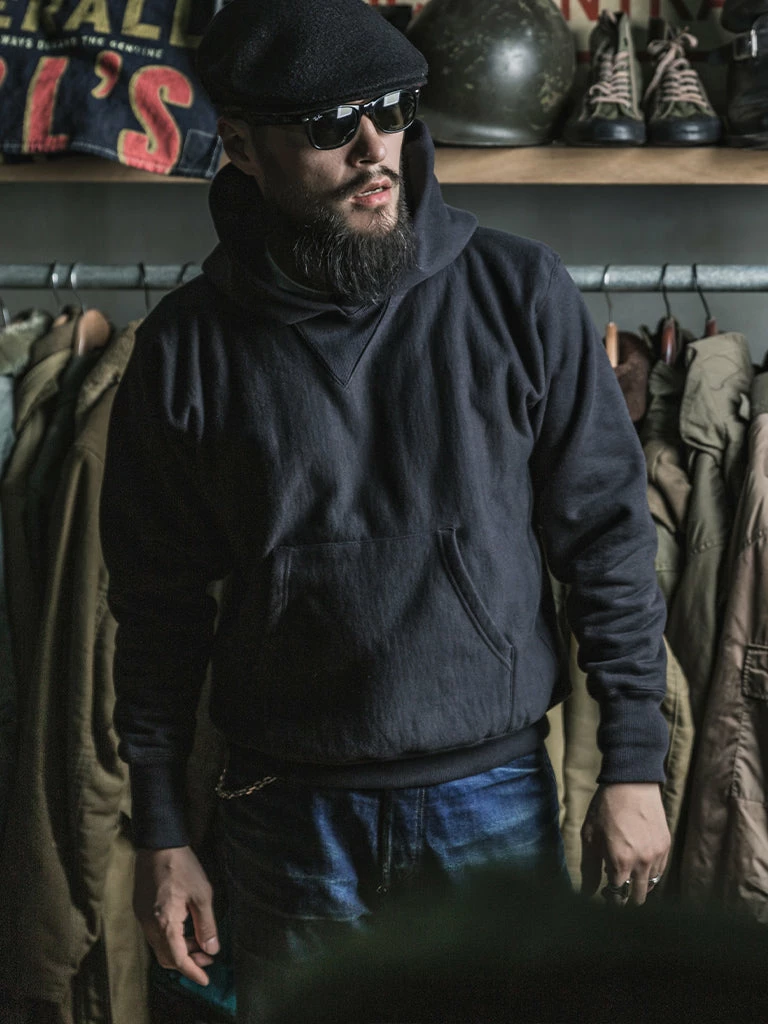 Bronson TOPS 21 Oz Military Academy Reverse Weave Hoodie - Black 6 Bronson TOPS 21 Oz Military Academy Reverse Weave Hoodie - Black