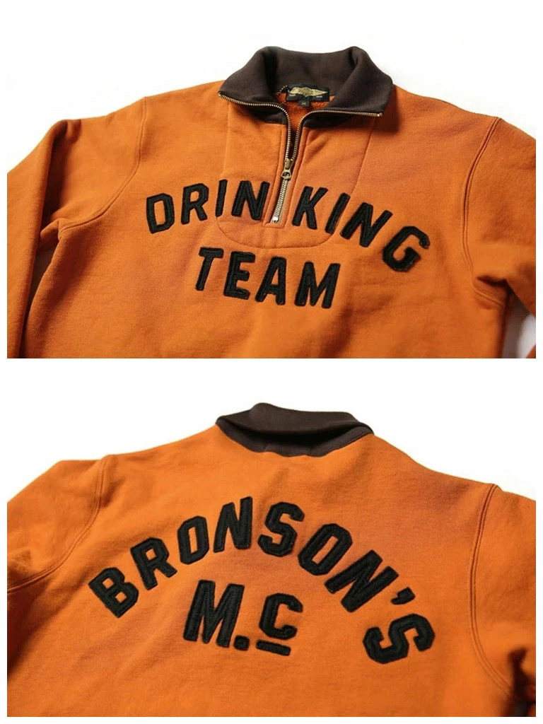 Bronson 1920s Drinking Team Motorcycle Racing Sweatshirt - Orange 7 Bronson 1920s Drinking Team Motorcycle Racing Sweatshirt - Orange