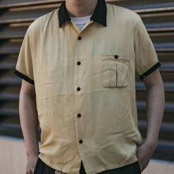 Non Stock TOPS Loose Embroidery Bowling Shirt