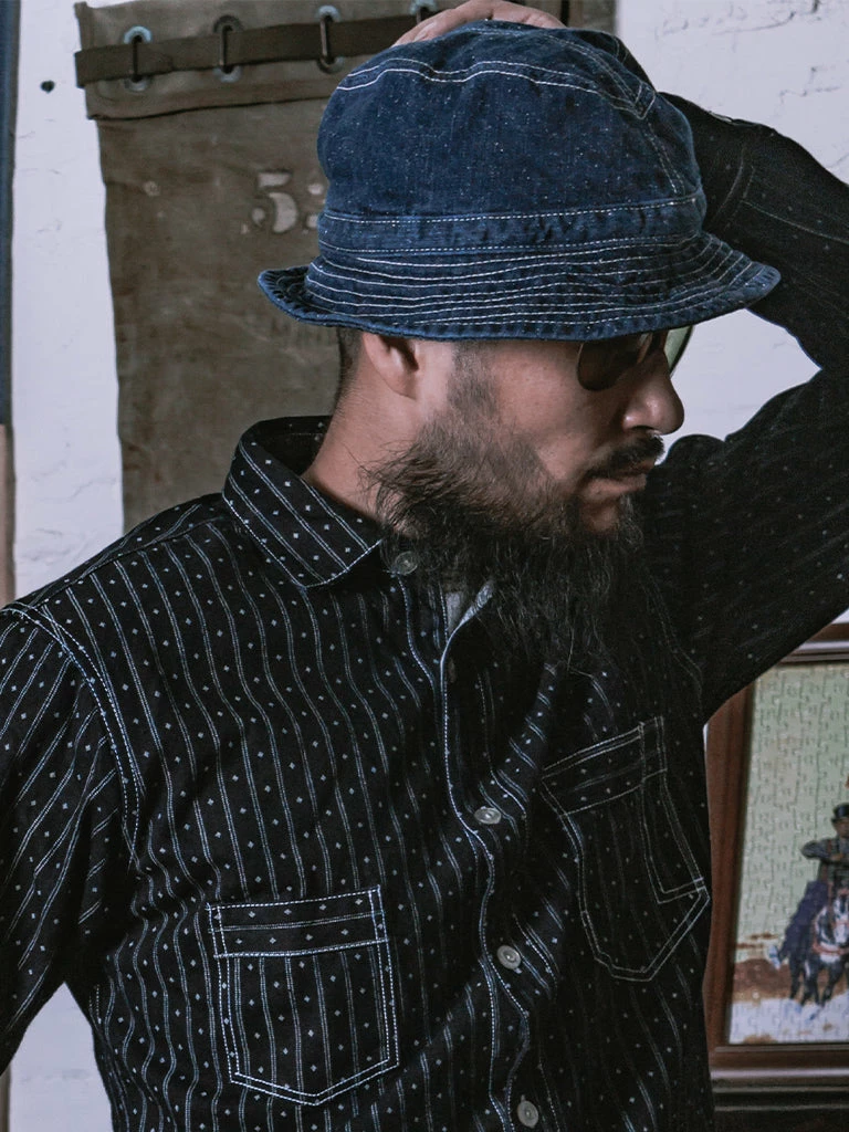 Bronson 12 Oz Selvedge Denim Bucket Hat ACCESSORIES 4 Bronson 12 Oz Selvedge Denim Bucket Hat ACCESSORIES