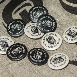 Bronson Vintage Watchdog Pin Button Badge - White